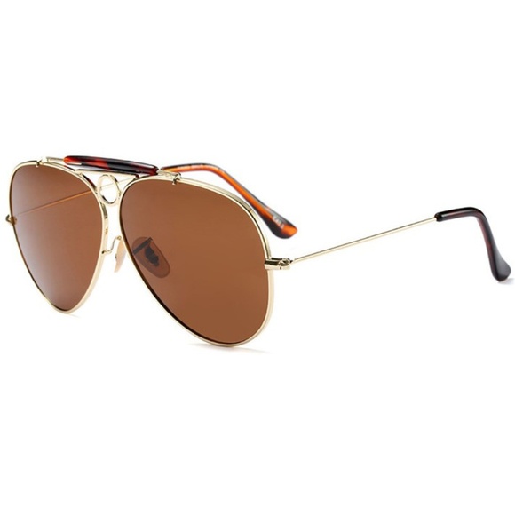 Accessories - Brown Italian Aviator Glasses